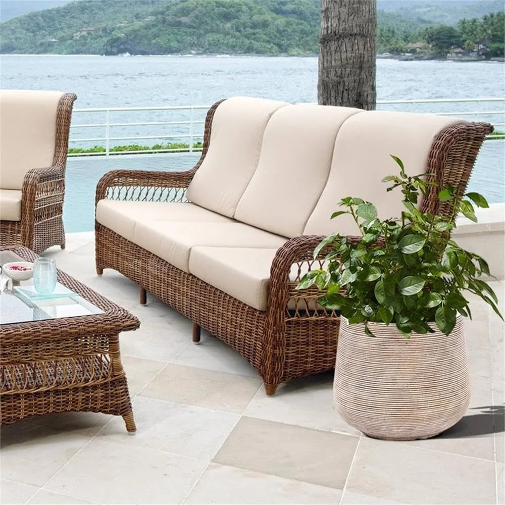 Dia Round Planters With Drainage Holes Distressed Concrete