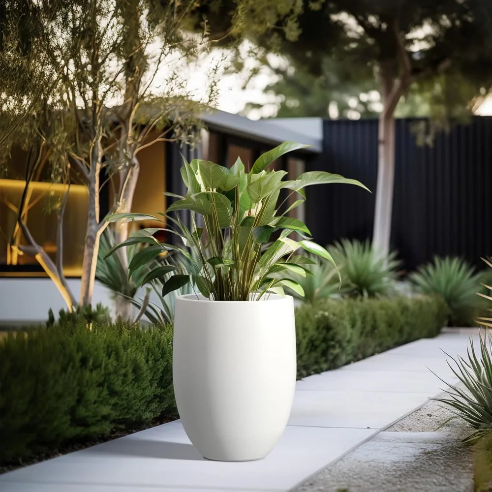 Kante Concrete PlanterPot With DrainageHole RubberPlug OutdoorWeatherproof Indoor Durable