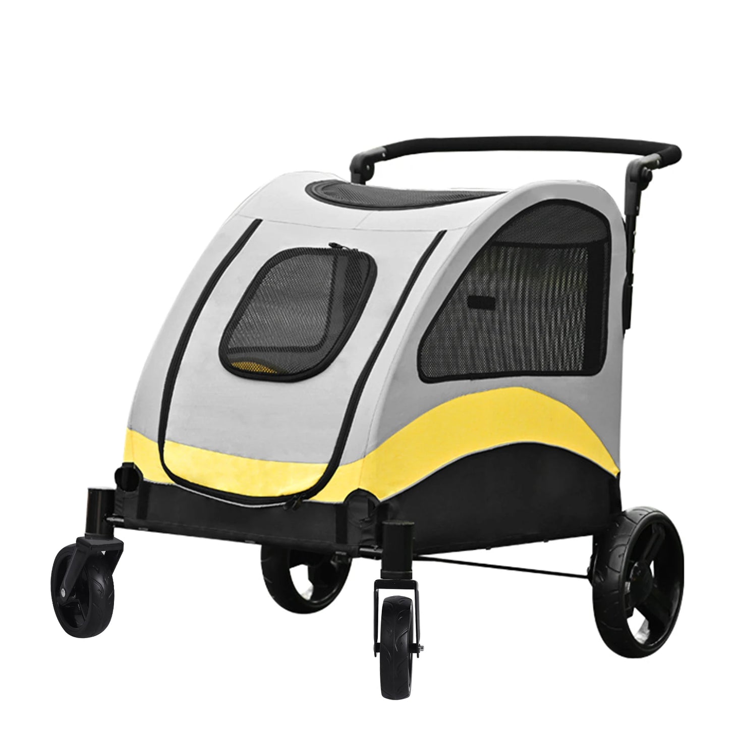 Portable 4 Wheel Dog Stroller Folding Breathable Carrier For Outdoor Travel And Pets