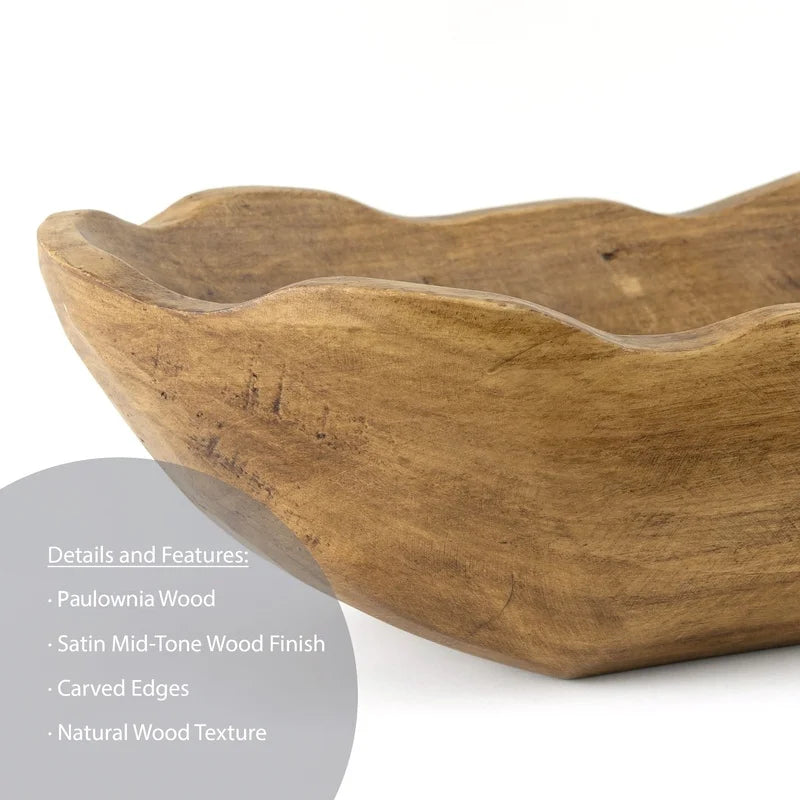 Hign-concerned Indoor Dough Bowl Carved Wood Centerpiece For Exquisite Decoration