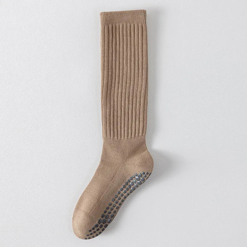 Yoga Socks Women Non-Slip Cotton Dot Silicone Knee-High Grip Socks
