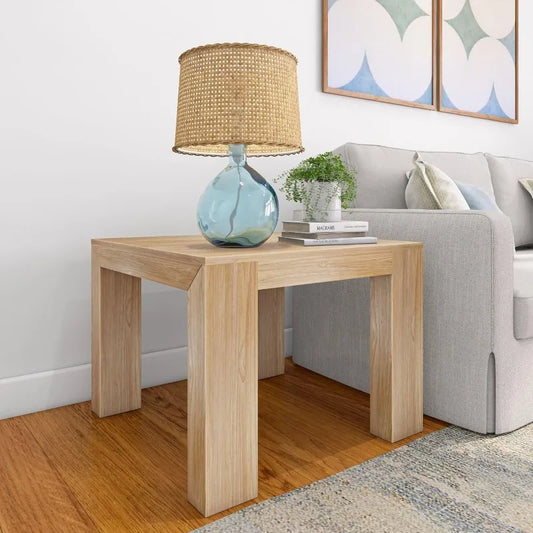 High Concerned Modern Square Corner Table Solid Wood Side Table For Living Room Bedroom