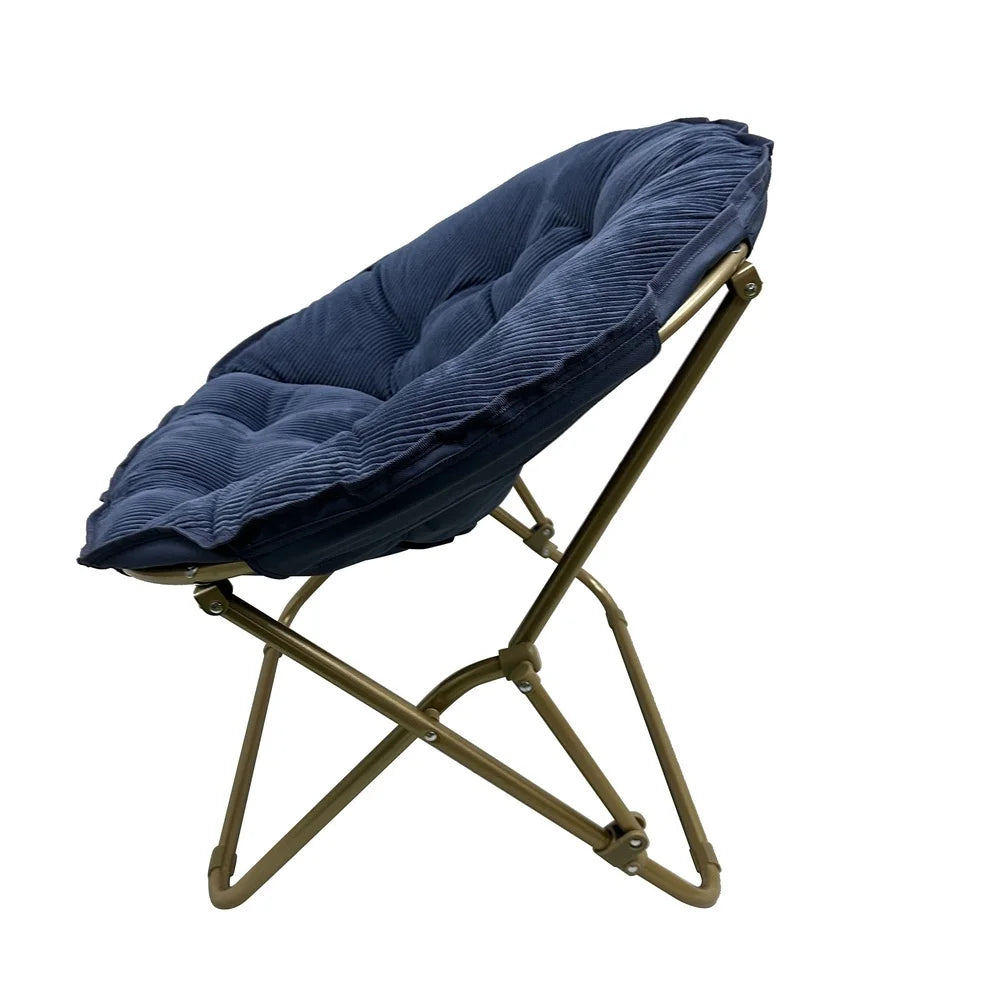 XMSJ Foldable Corduroy Saucer Chair for Kids and Teens