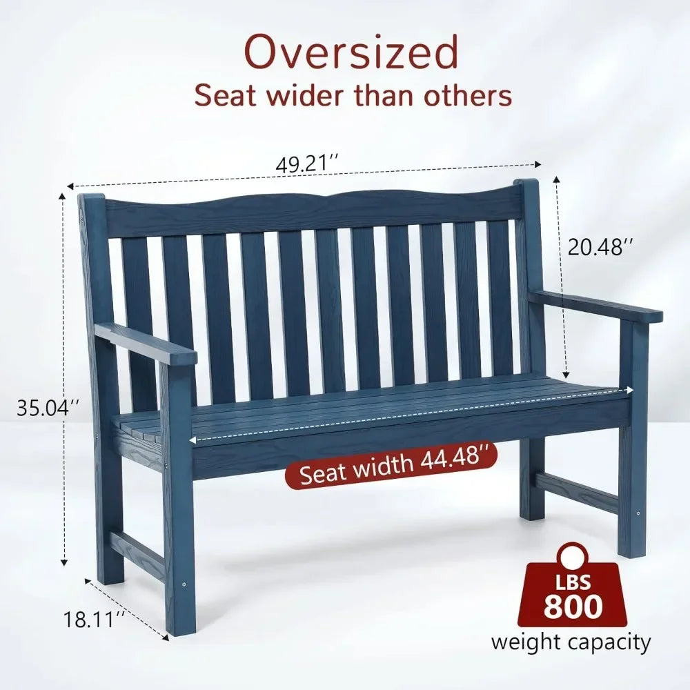 ANGDUO Outdoor 2 Person AllWeather HIPS Waterproof Garden Bench UltraDurableWeatherproof