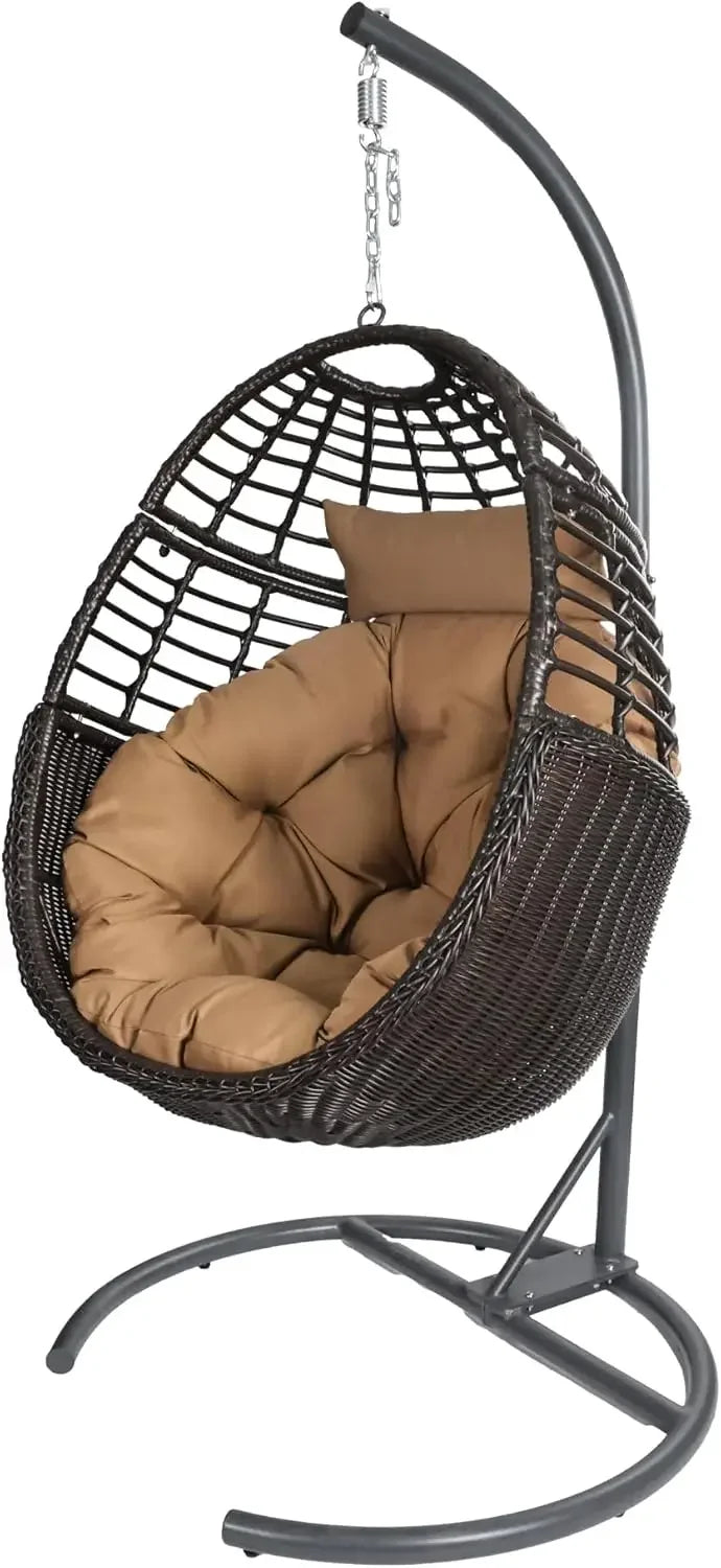 ZUIYU Hanging Egg Chair With Stand Rattan Swing Chair