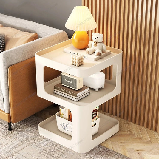 Function Minimalist Iron Bedside Shelf Nightstand For Home Office Storage