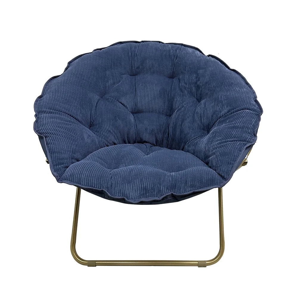 XMSJ Foldable Corduroy Saucer Chair for Kids and Teens