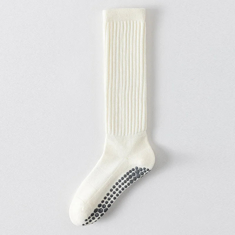 Yoga Socks Women Non-Slip Cotton Dot Silicone Knee-High Grip Socks
