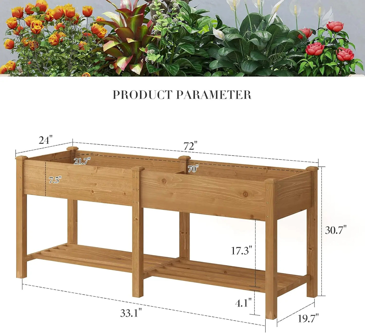 Finishing Weatherproofed RotResistant Premium Wooden Raised GardenBed Planter Box Legs
