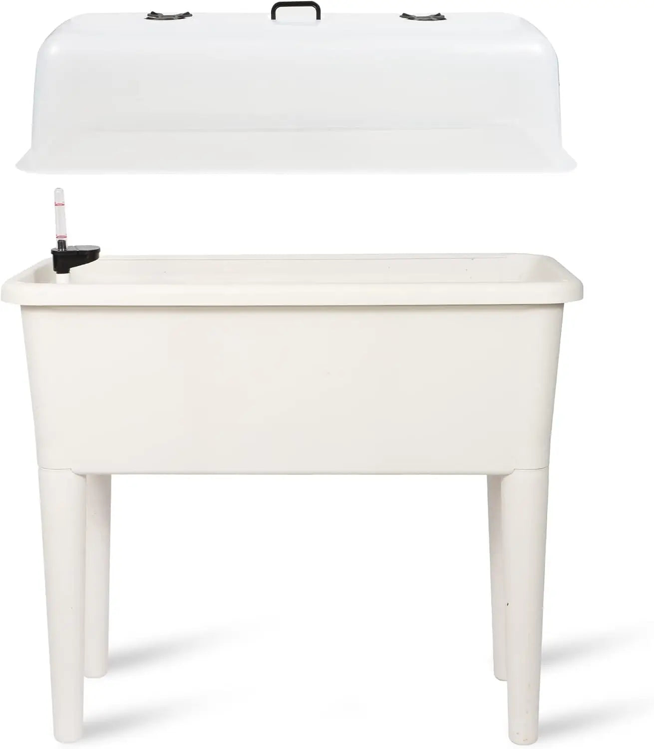 Finishing 13.2 Gallon Self Watering Raised Garden Bed With Ventilation Transparent Lid Greenhouse