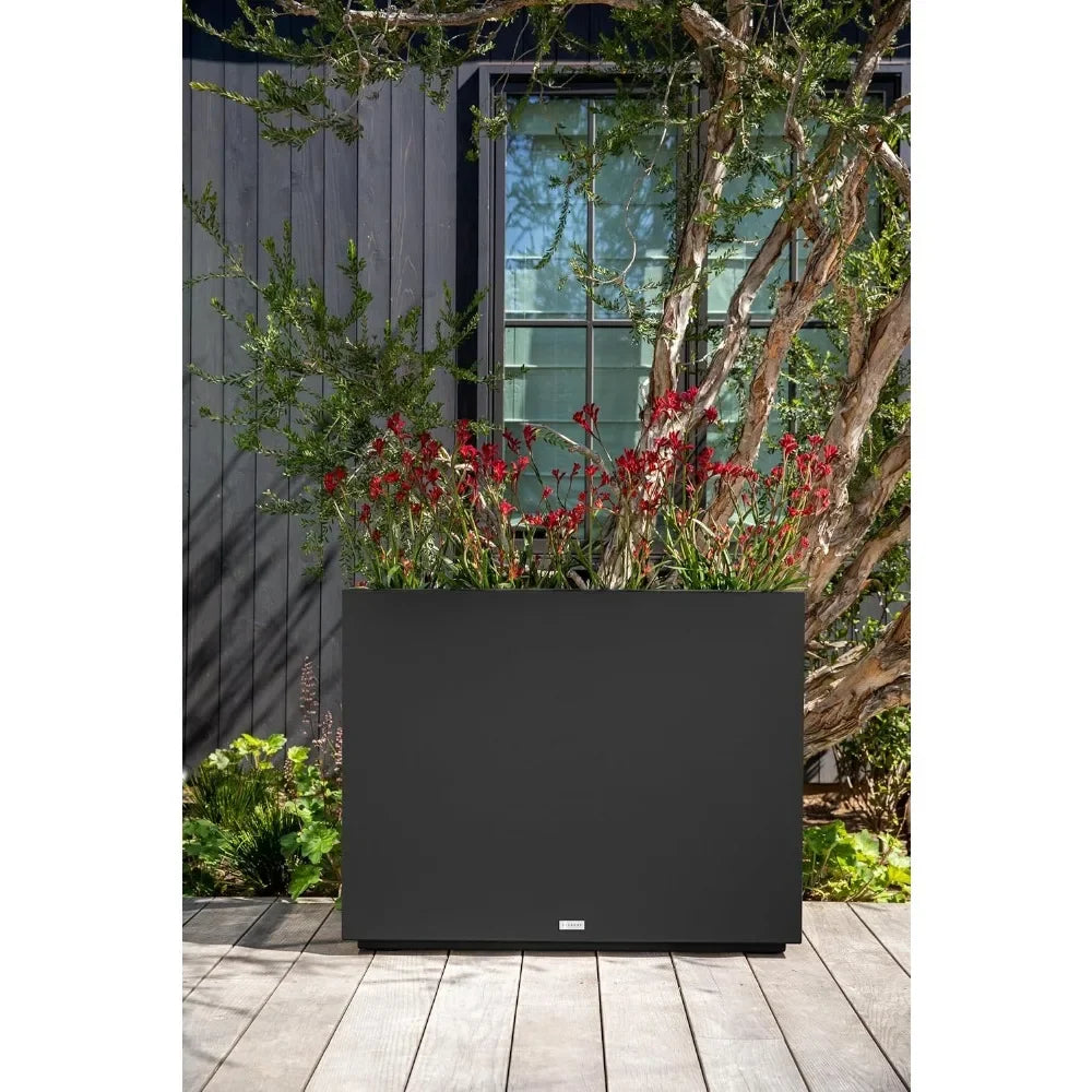 High Concerned Plastic Extra-Tall Rectangular Planter Indoors Outdoor All-Weather