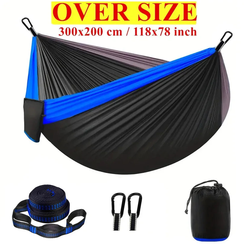 Camping Hammock With Nylon Parachute Fabric Portable Outdoor Double