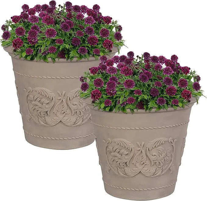 Arabella Large Polyresin Outdoor Plant Pot With Drainage