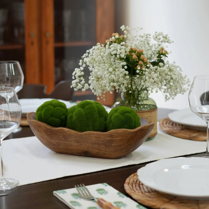Hign-concerned Indoor Dough Bowl Carved Wood Centerpiece For Exquisite Decoration