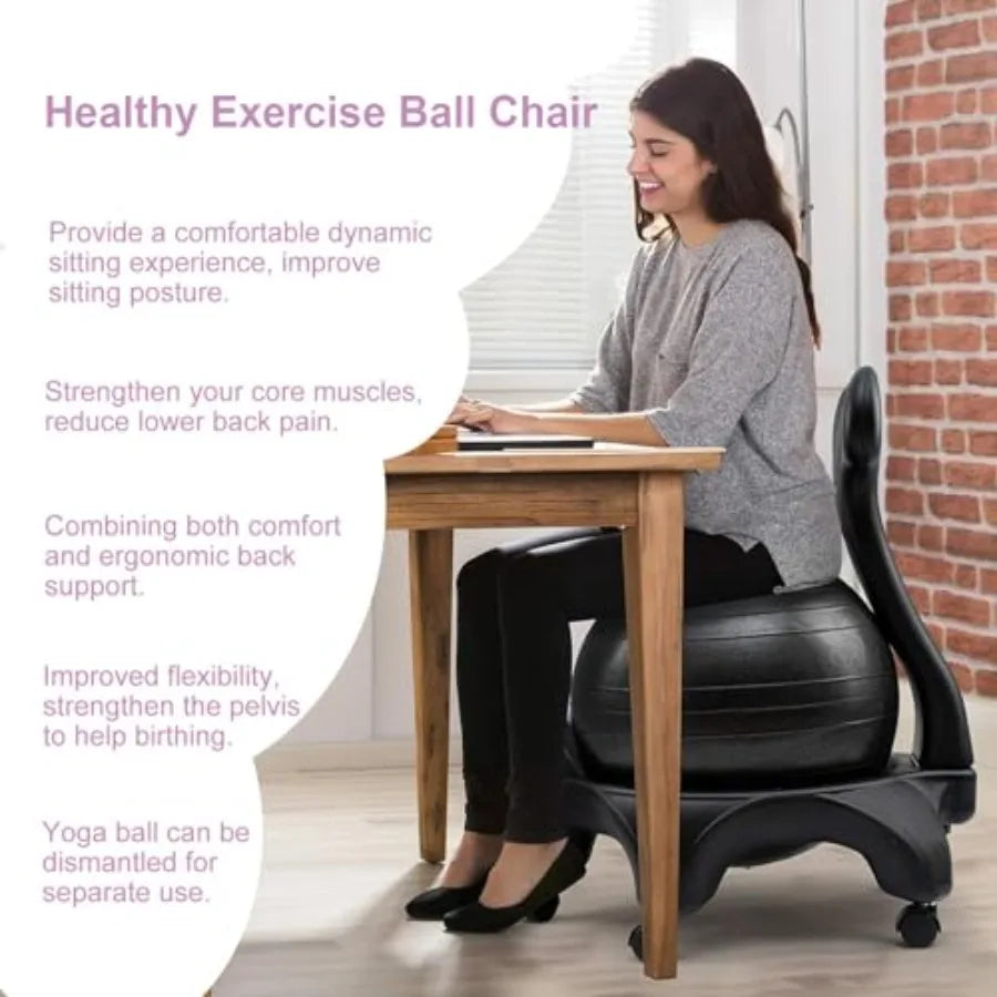 XMSJ Ergonomic Fitness Ball Chair For Posture Support Home Gym