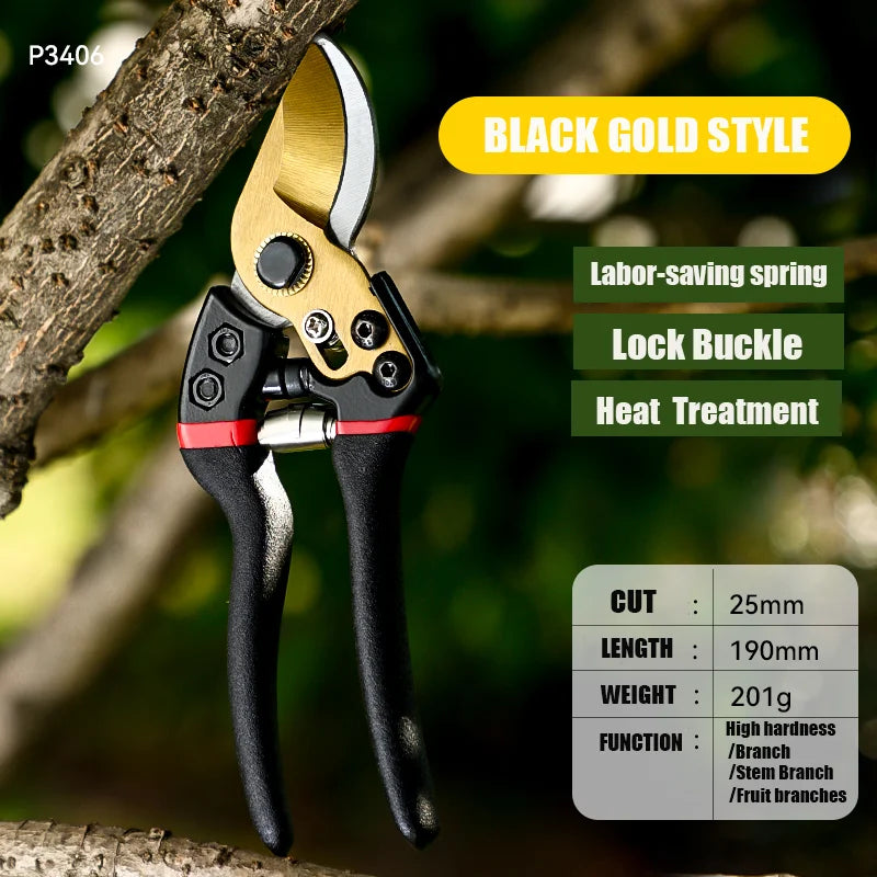 Garden Hand Pruners With SK5 Steel Blades Bypass Pruner
