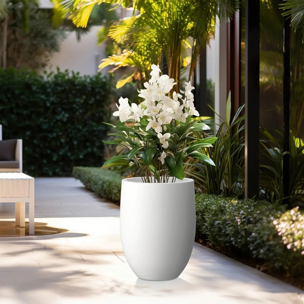 Kante Concrete PlanterPot With DrainageHole RubberPlug OutdoorWeatherproof Indoor Durable
