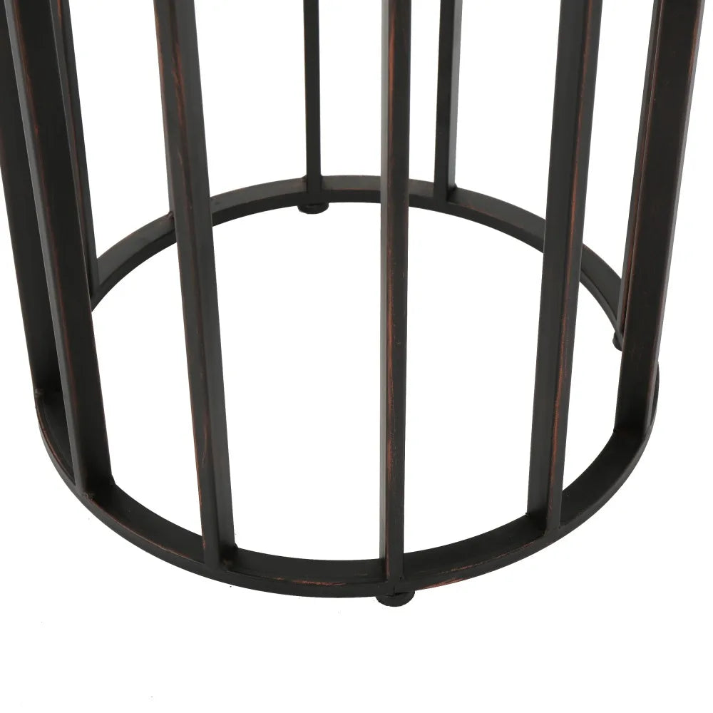 Modern Farmhouse Outdoor Side Table 15" Side Table Round Solid Wood Top with An Antique Finish Outdoor Furniture