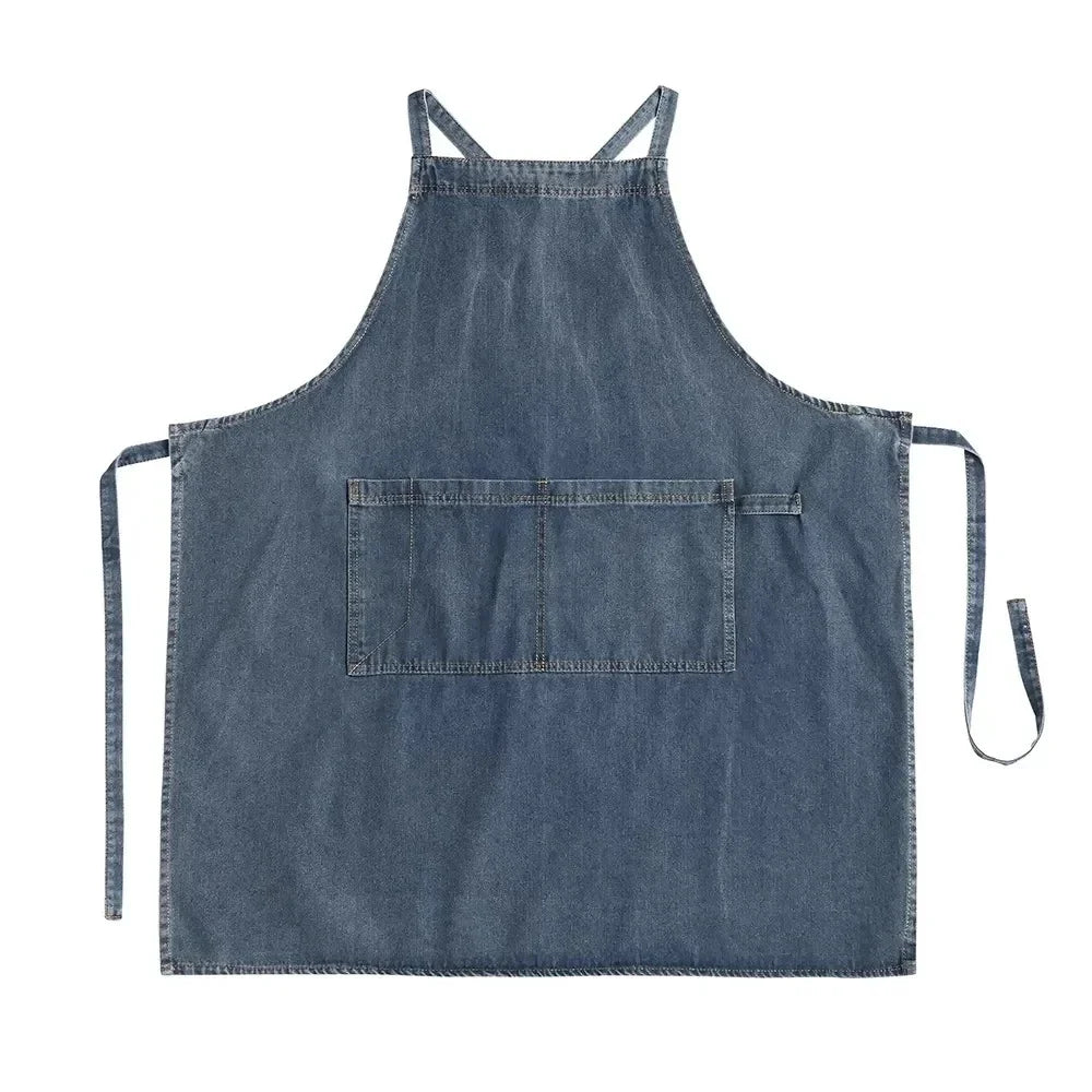 Zhejiang Denim Cotton Korean Style Apron For Home Kitchen