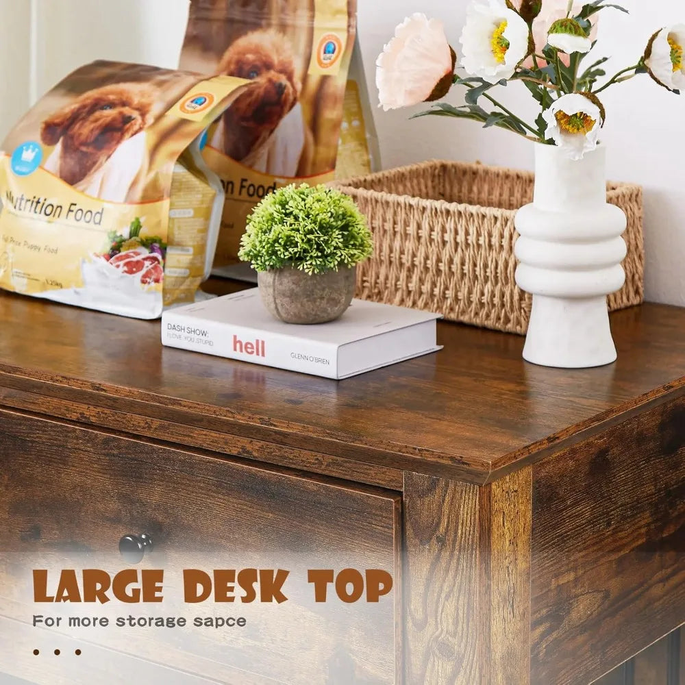 HUANZHUANG PremiumDurableIndustrial Wooden Dog Crate End Table With Lockable Drawers