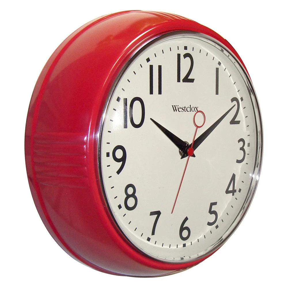 Combination Retro Wall Clock ConvexGlassLensQuartzAnalogTimepiece DecorOfficeDisplay
