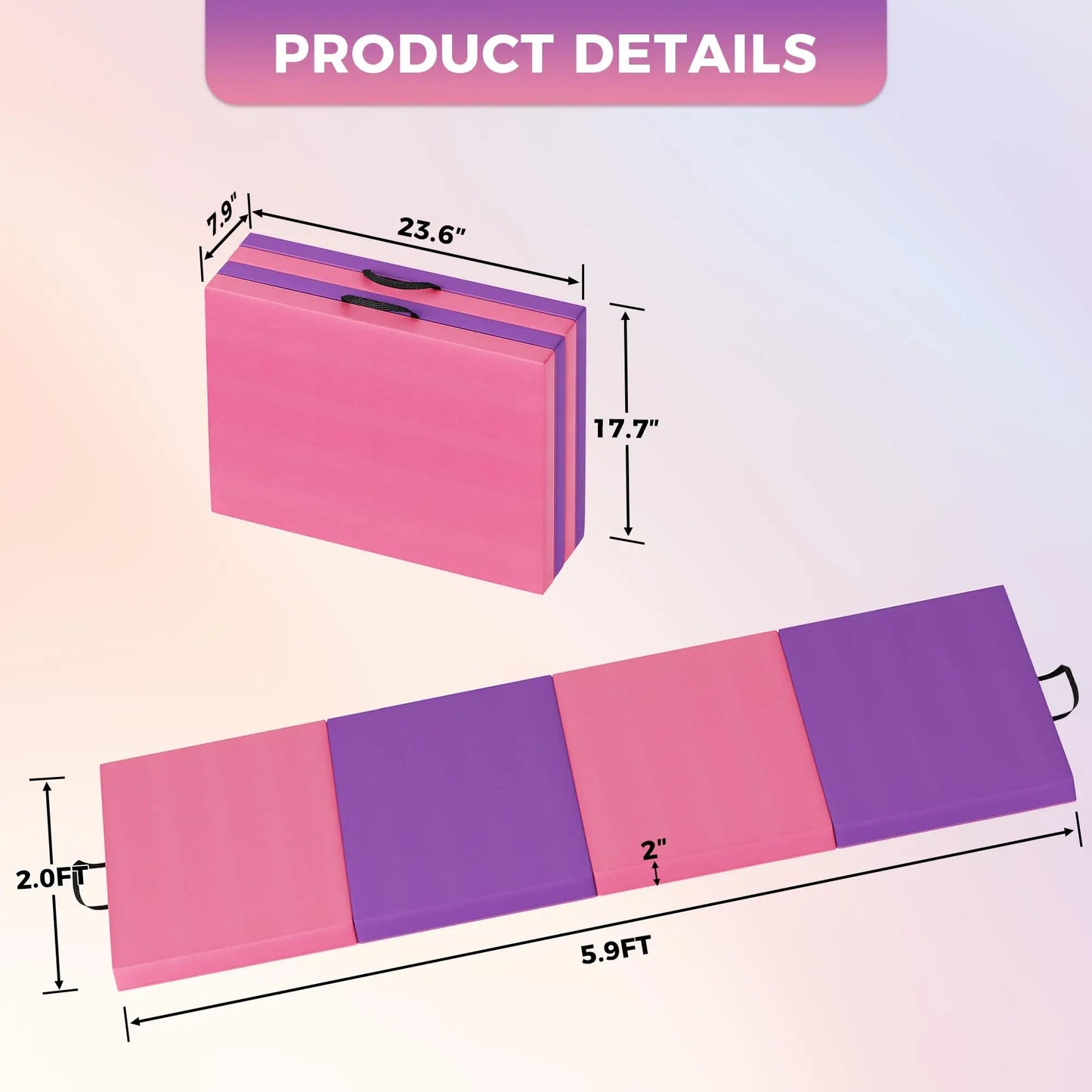 Hign-concerned Folding Gymnastics Mat for Exercise, Yoga and Pilates