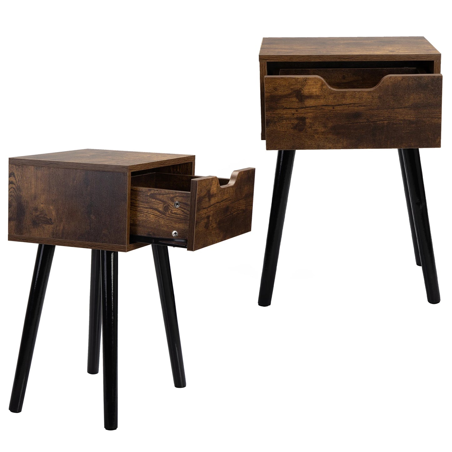 General Use Contemporary Morocco Midcentury SolidOakWood SideTable With Storage Drawer
