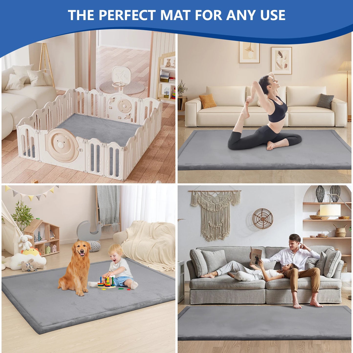 Huloo Sleep Baby Play Mat Non-Slip Tatami Style Crawling Rug