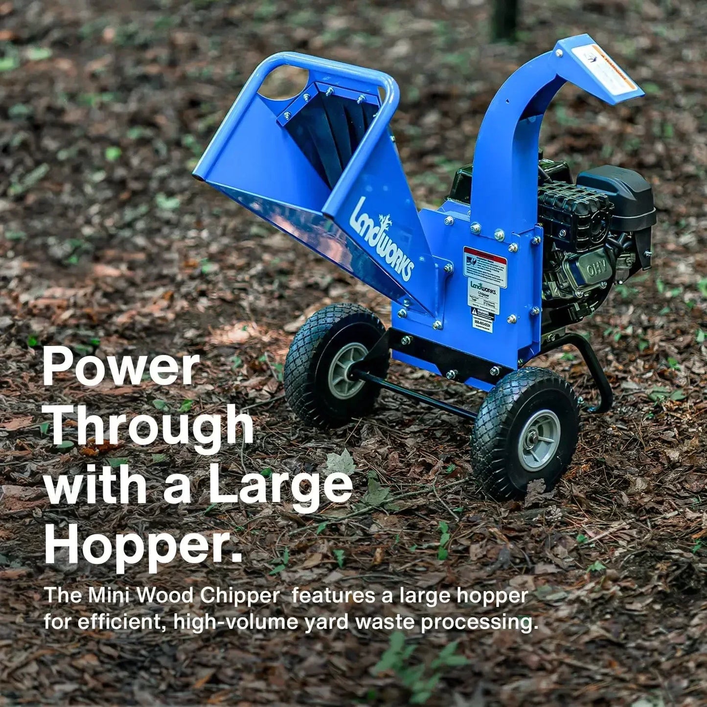 XMSJ Mini Wood Chipper Shredder Mulcher Heavy Duty 7HP Compact