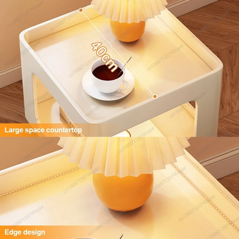 Function Minimalist Iron Bedside Shelf Nightstand For Home Office Storage