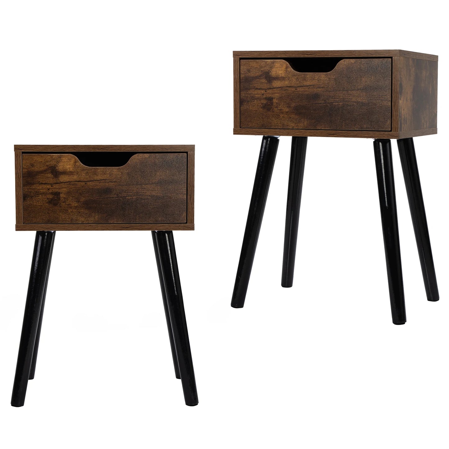 General Use Contemporary Morocco Midcentury SolidOakWood SideTable With Storage Drawer