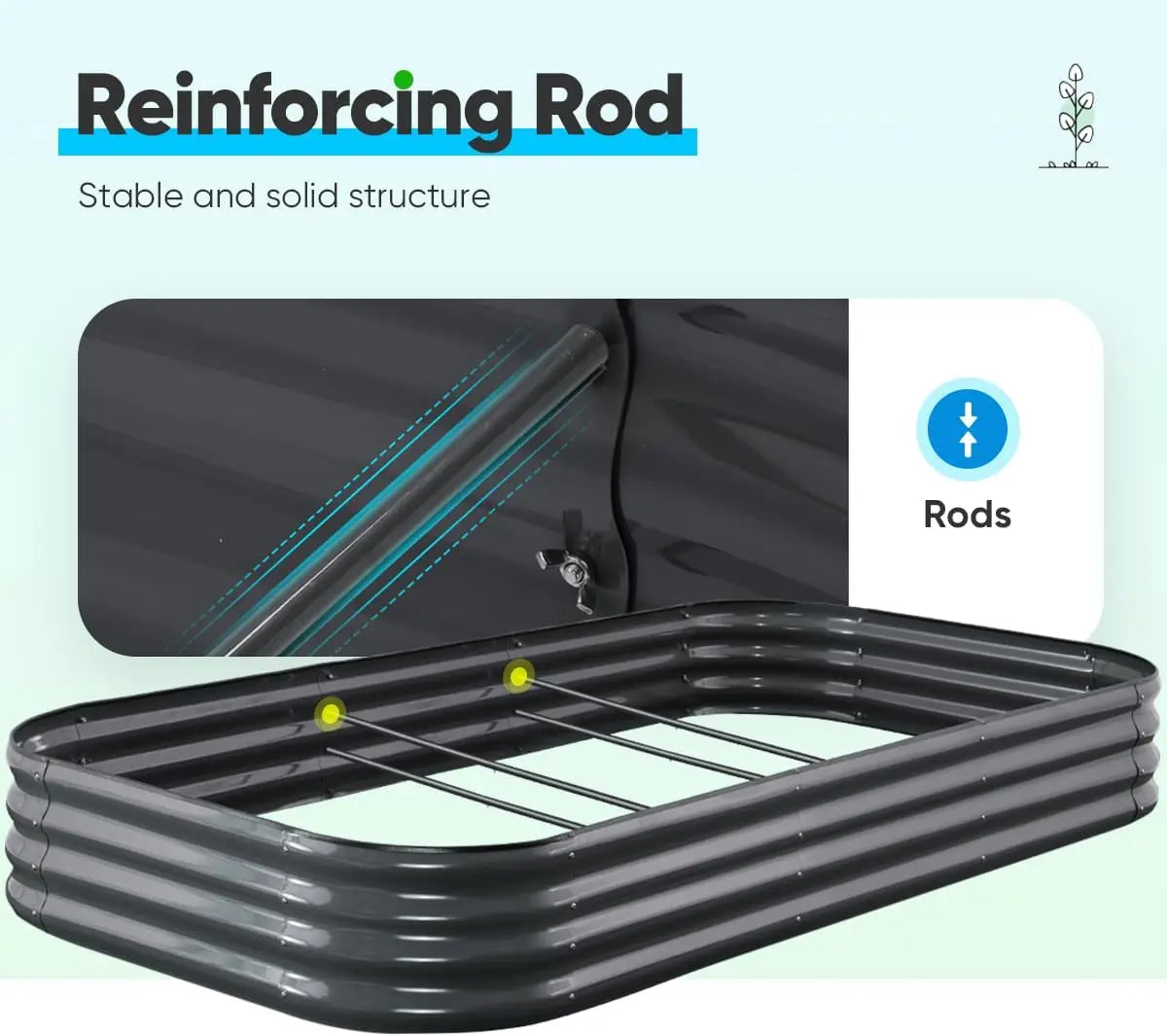 Quictent Galvanized Raised Garden Bed On Wheels For Outdoors