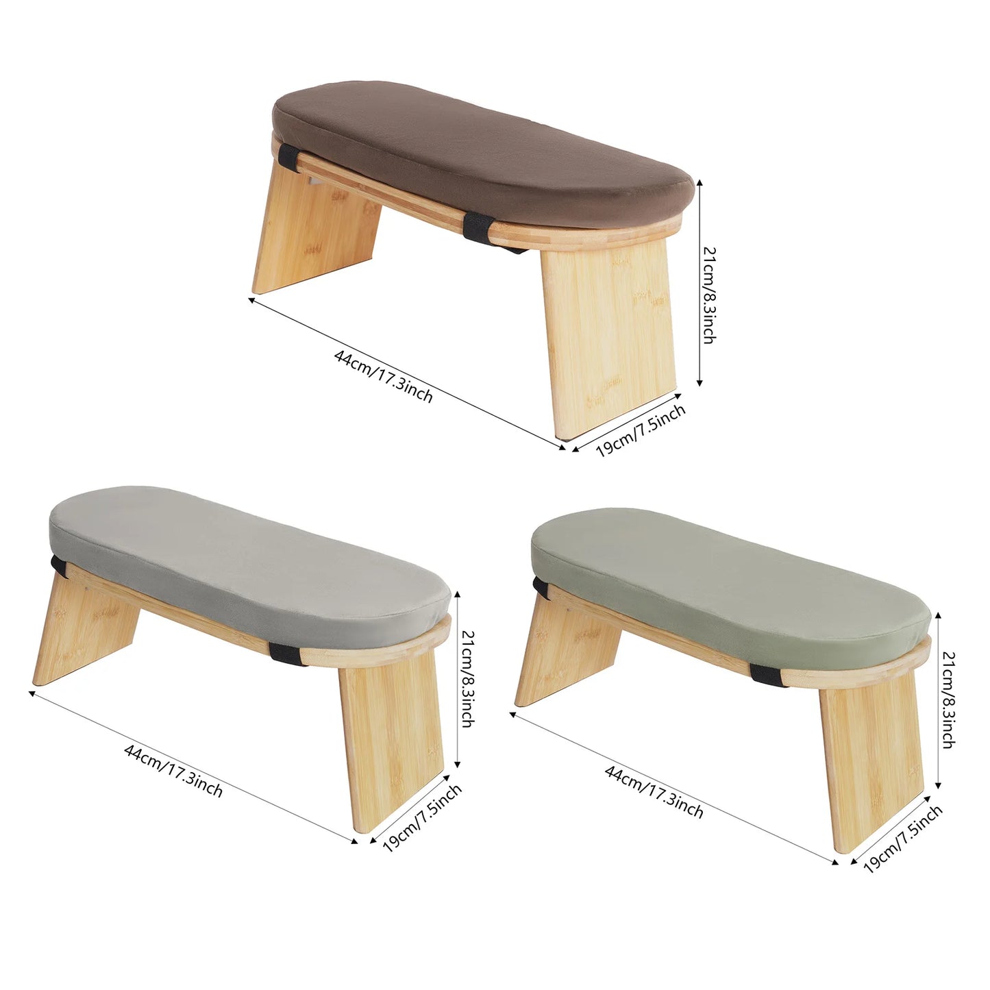 Folded Modern Meditation Bench Foldable Ergonomic Stool Carrying Bag