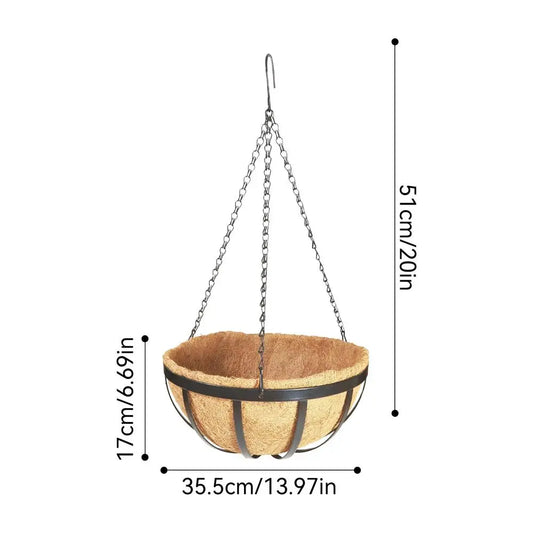High Concerned Coconut Planter Basket With Coco Liner Hanging Pot