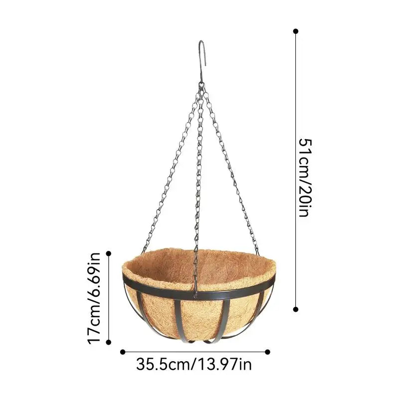 High Concerned Coconut Planter Basket With Coco Liner Hanging Pot