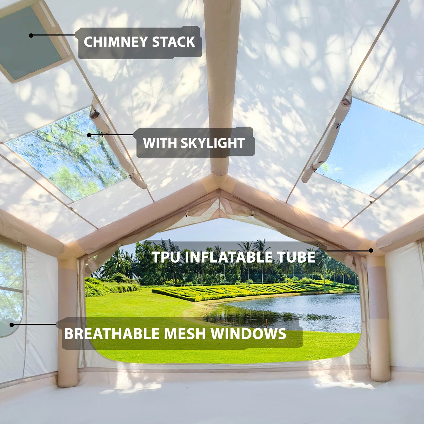 Building Inflatable Camping Tent Four Season Ultra Quick Setup Stove