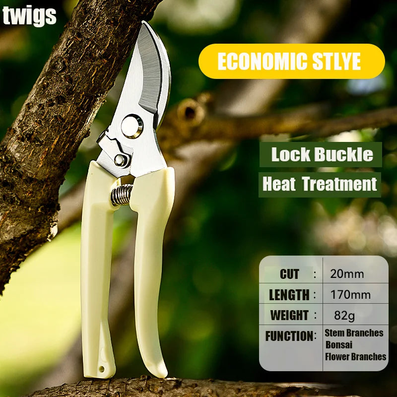 Garden Hand Pruners With SK5 Steel Blades Bypass Pruner