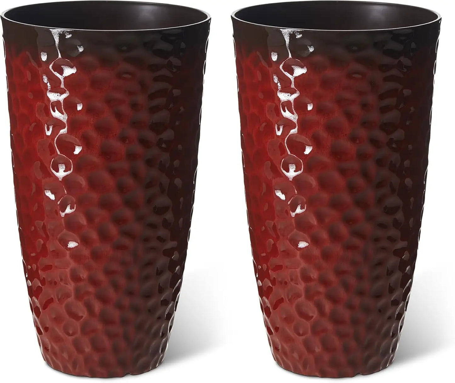 JIAOYING Tall Planter TwoPack HoneycombTextured WeatherproofUVProtected Modern Outdoor
