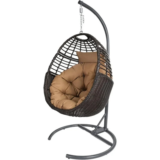 ZUIYU Hanging Egg Chair With Stand Rattan Swing Chair