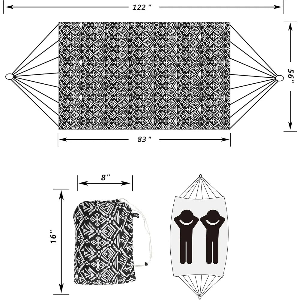 General Portable Brazilian Tree Hammock With Tassel And Carry Bag For Outdoor Bedroom Garden Backyard Patio Cotton