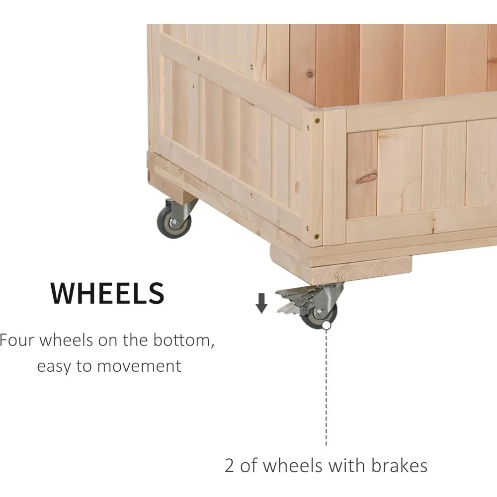 Outsunny Three Tier AllWeather Durable GardenBed With TrellisPlanter PremiumWheels