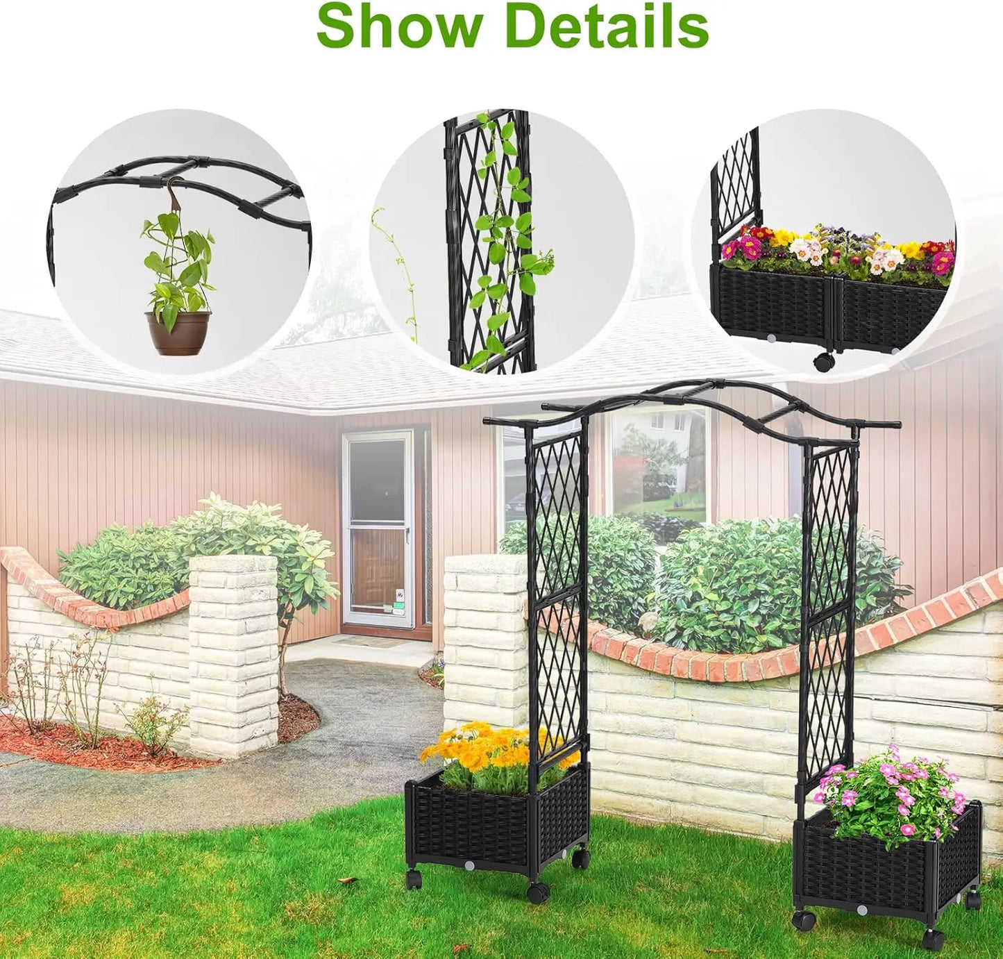 Raised Garden Bed Trellis Planter Two Pack