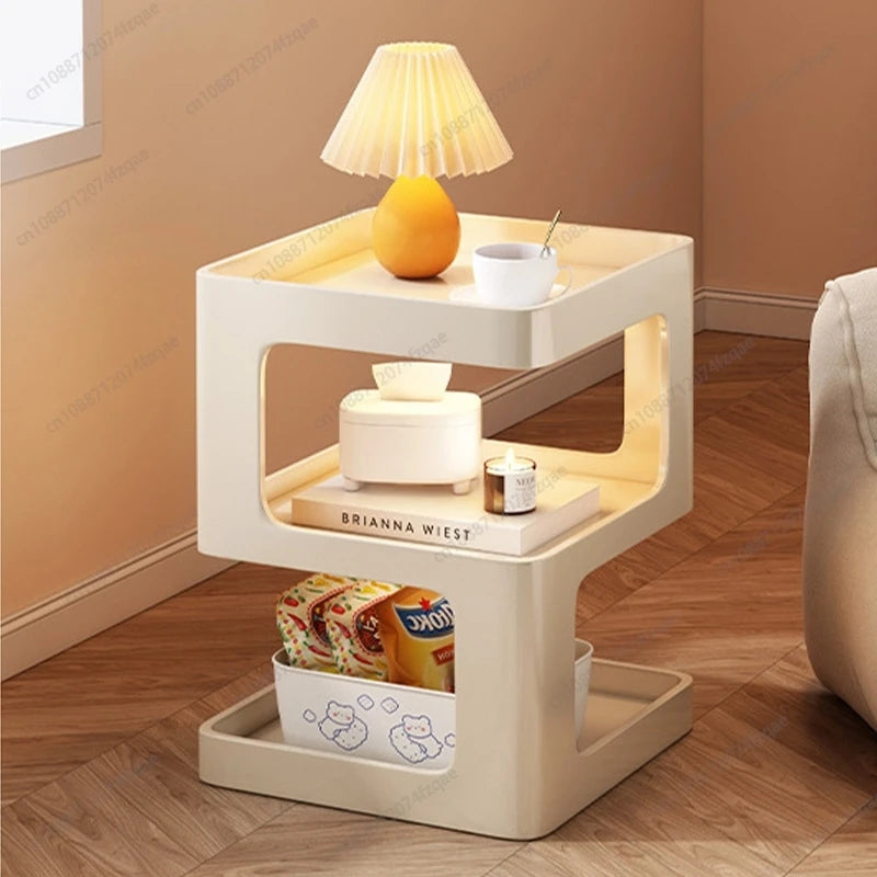 Function Minimalist Iron Bedside Shelf Nightstand For Home Office Storage