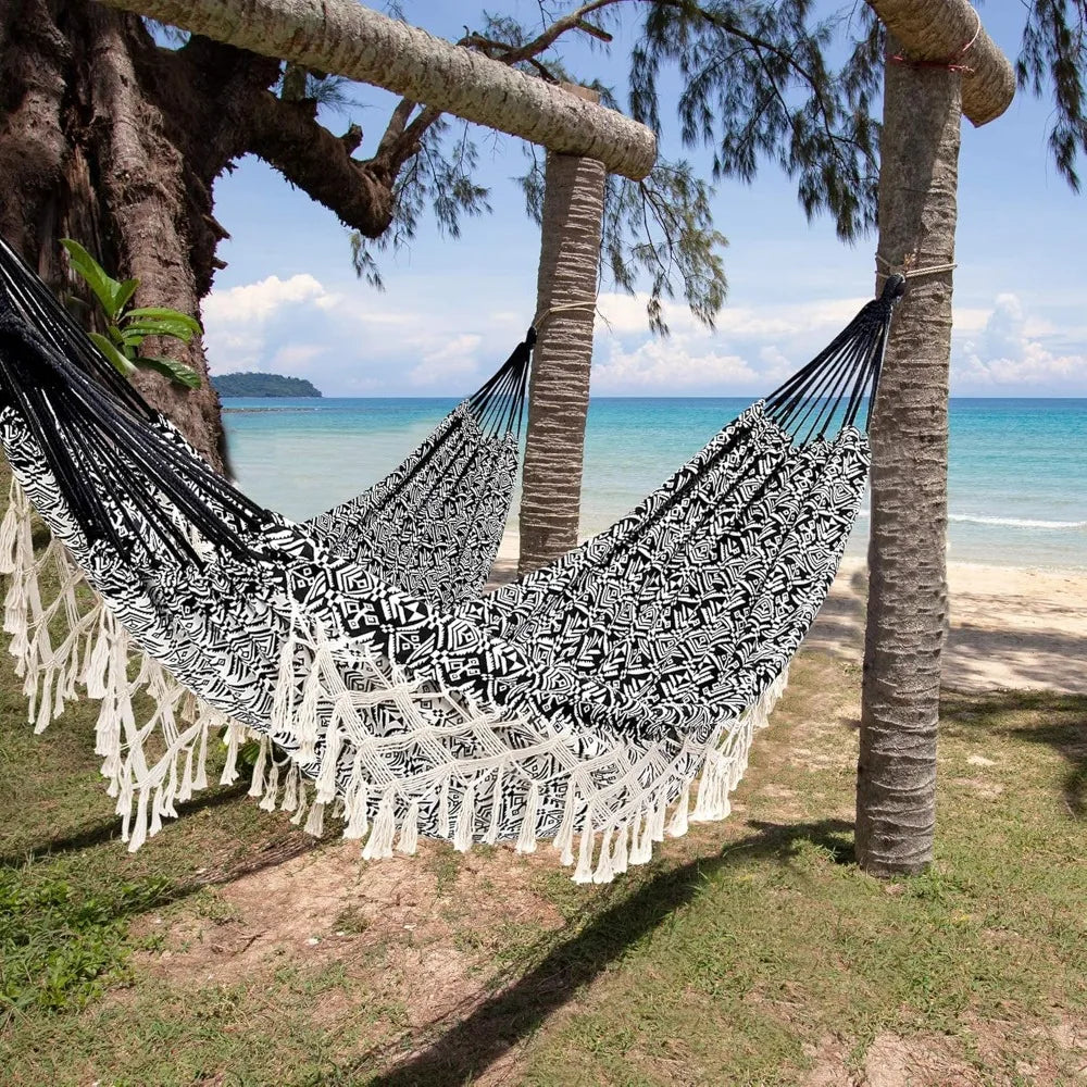 General Portable Brazilian Tree Hammock With Tassel And Carry Bag For Outdoor Bedroom Garden Backyard Patio Cotton