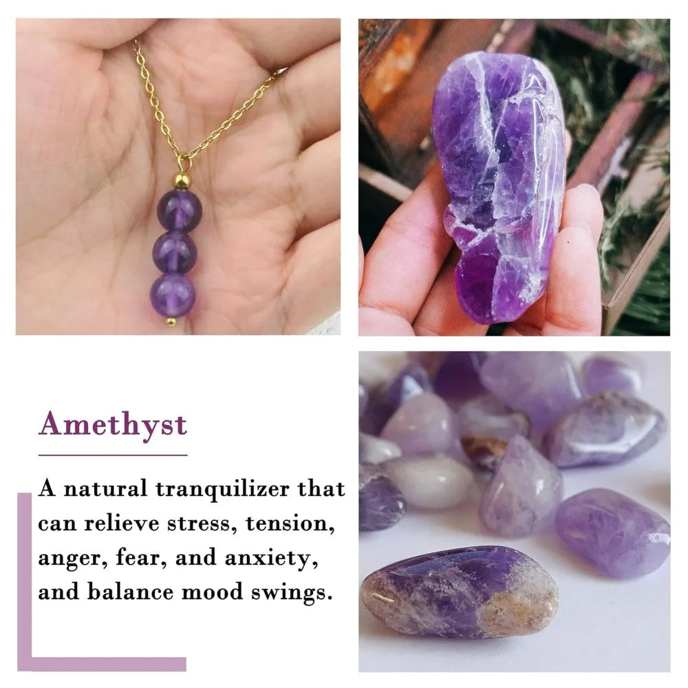 Zhejiang Amethyst Necklace 14K Gold Filled Crystal Pendant Birthstone
