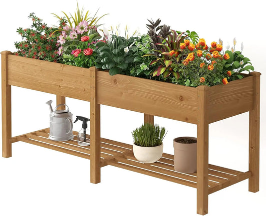 Finishing Weatherproofed RotResistant Premium Wooden Raised GardenBed Planter Box Legs