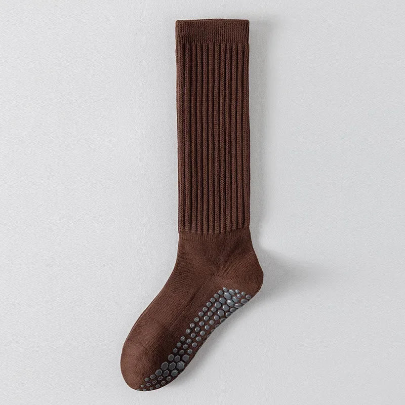 Yoga Socks Women Non-Slip Cotton Dot Silicone Knee-High Grip Socks