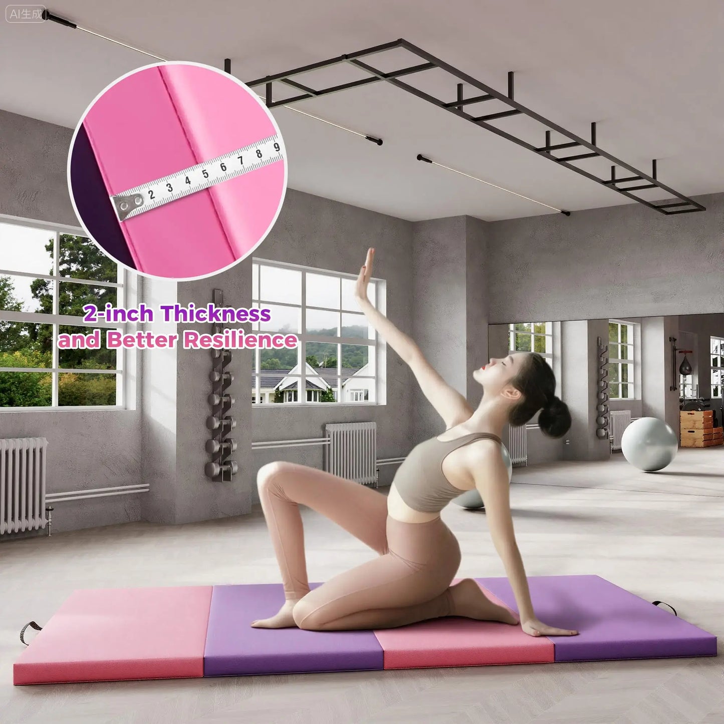 Hign-concerned Folding Gymnastics Mat for Exercise, Yoga and Pilates