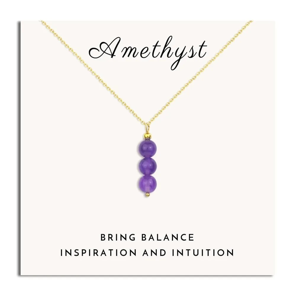 Zhejiang Amethyst Necklace 14K Gold Filled Crystal Pendant Birthstone