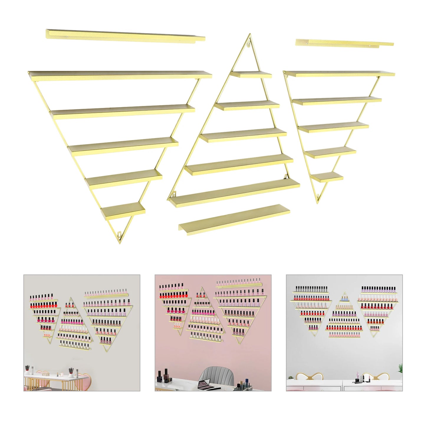 High Concerned Five Tier Wall Mounted Nail Polish Display Rack